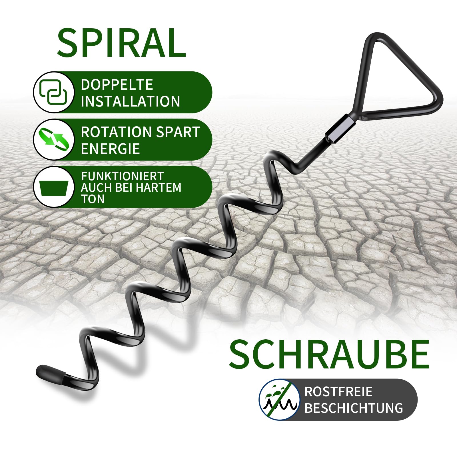Bodenanker Trampolin 4 Pack | Heavy Duty Erdanker zum Einschrauben für Trampoline Withstand High Wind mit Gurten 4