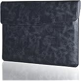 CPNVWA Leather Laptop Sleeve Compatible with MacBook Pro 16 Inch M4 M3 M2 M1 Pro/Max＆MacBook Air 15 Inch M4 M3 M2, Genuine Leather Protective Case Cover,Black