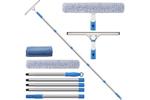 Mitclear 77'' Professional Squeegee Window Cleaner Tool with Extension Pole, Car Windshield Cleaning Kit with Long Handle, Wi