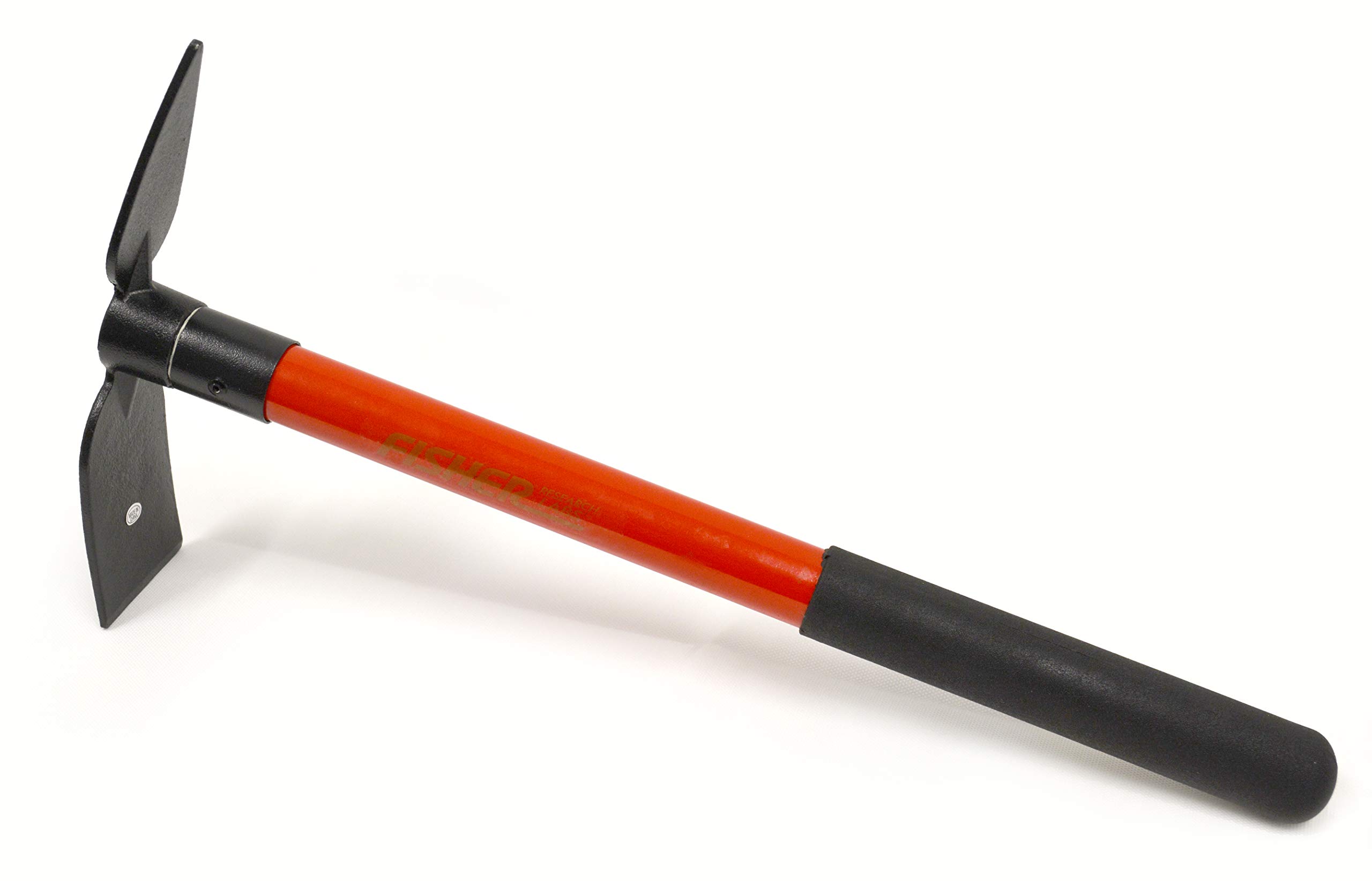 Fisher Research Labs Gold Pick with Pick and 3" Adz and Magnet, Black Steel Head, Red Fiberglass Handle