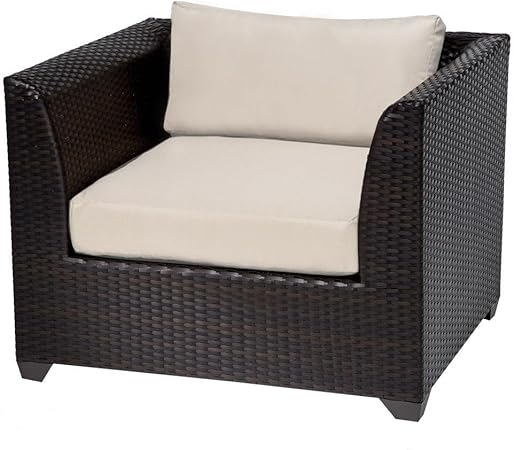 Amazon Com Tk Classics Barbados Wicker Patio Club Chair In Tan