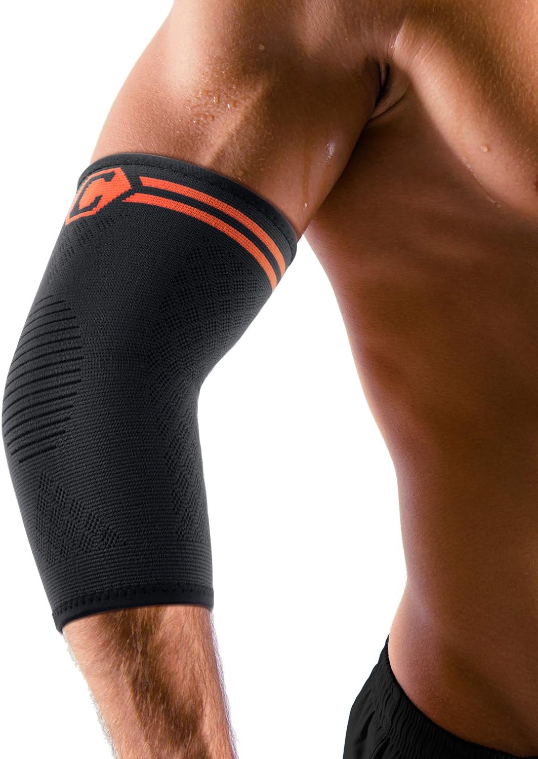 Cambivo 1 Pairs Elbow Brace,Elbow Compression Sleeve for Men and Women, Elbow Support Fit for Tennis,Golf, Basketball(Black,L): Industrial & Scientific