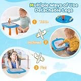 Kikidex Magnetic Drawing Board for Toddlers 8.7in Doodle Learning Blue view 5