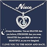 UPROMI To My Granddaughter/Daughter/Niece Gifts Necklace, Valentines Christmas Birthday Gifts, I Love You to The Moon and Back