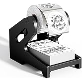 Thermal Label Holder, Thermal Label Holder for Roll and Fan-Fold 4x6 Labels, Shipping Label Printer Holder for Home and Office, Sticker Dispenser, Label Holders Black