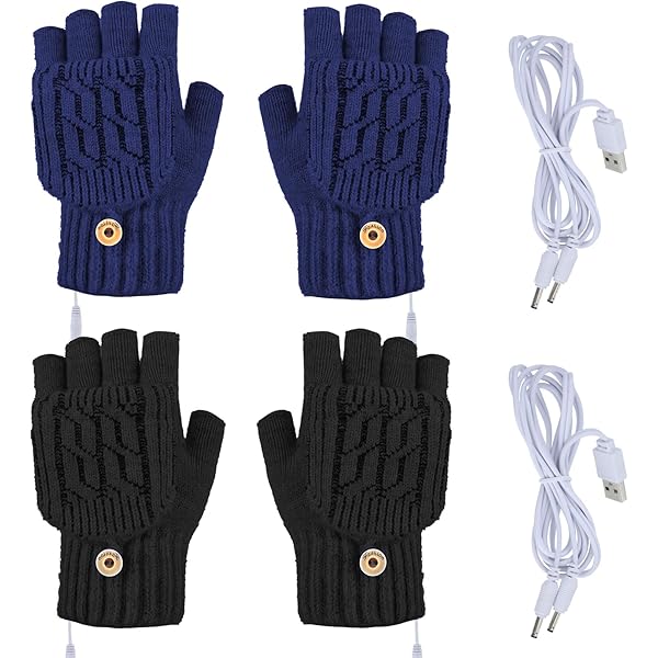 Gants Chauffants USB Pour Femme Homme, Gants Chauds Tactile Gants Chauffants Electriques Gants Tricotes Gant Thermiques Hiver Mitaines Avec 3 Temper 98978861
