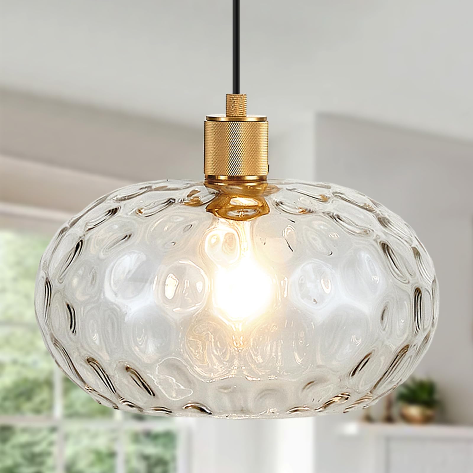 View 1 of ***MISSING PARTS***
ALAISLYC Glass Pendant Lights Kitchen Island 12 Inch Adjustable Pendant Light Fixtures with Hand-Blown Hammer Glass Farmhouse Hanging Light for Kitchen Sink Dining Room Bedroom Hallway