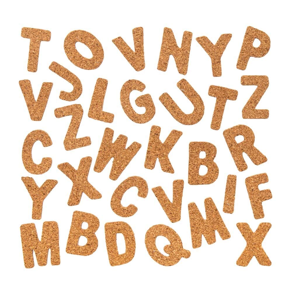 Baker Ross FE544 Cork Letters - Pack of 156, Craft Decorations Ideal for Home, School and Group Art Projects