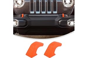 Linskip Tow Hook Covers for Jeep Wrangler 4XE JL JK & Gladiator JT (2007-2025) - Rubber Sleeve Protectors for Front Bumper, Exterior Accessories(Orange)