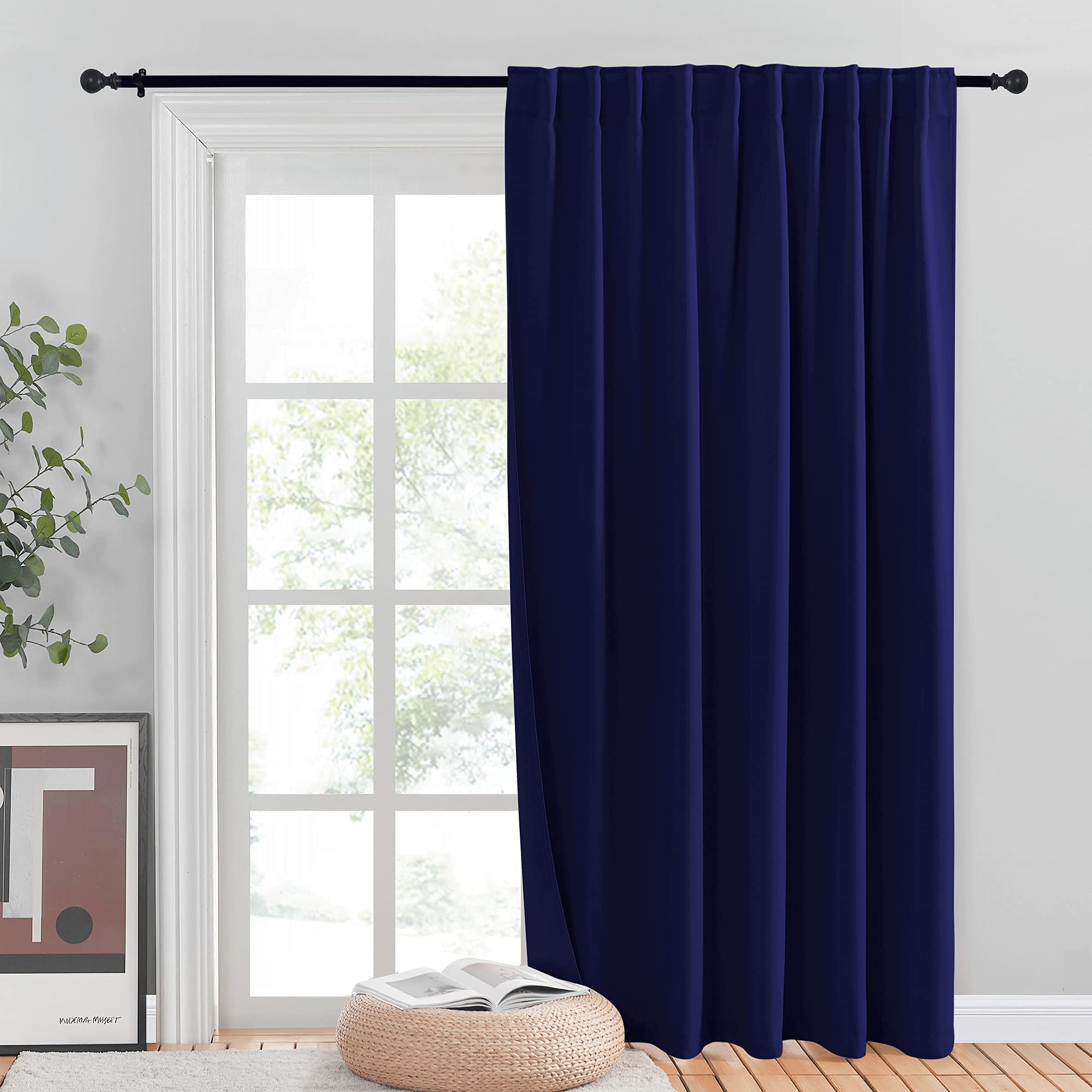 NICETOWN Sliding Glass Door Curtain Panel, Home Decoration Privacy & Noise Reducing Room Divider for Shared Apartment (Navy Blue, 80 inches x 84 inches, 1 Panel) Image NICETOWN Sliding Glass Door Curtain Panel, Home Decoration Privacy & Noise Reducing Room Divider for Shared Apartment (Navy Blue, 80 inches x 84 inches, 1 Panel) Image