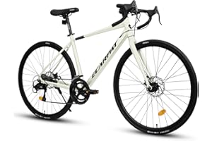 KIAPALNO Mens and Womens Hybrid Bike, Step-Over or Step-Through Frame, Road Bike 700C Tires, Drop/Flat Bar 16/24 Speeds Hybrid Bike for Men Women