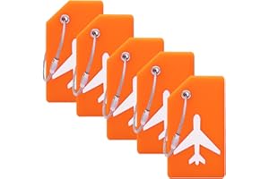 5Pack Silicone Luggage Tag with Name ID Card Perfect to Quickly Spot Luggage Suitcase by Ovener
