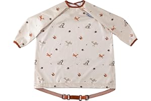 BIBaDO - Long Sleeve Baby Bibs - Babies & Toddlers 6-36 Months - Coverall Baby Led Weaning Bib - Easy Wipe, Soft & Waterproof