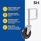 Select Hardware 4" Heavy Duty Swivel Gate Castor Wheel - Spring Loaded Black view 2