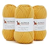 100% Pure Wool Yarn Superwash Set of 3 Skeins