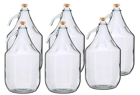 6er SET GLASBALLON GÄRBALLON FLASCHE GLASFLASCHE WEINBALLON GLAS BALLON 5L BDG5Z