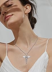 CELESTIA Silver Caduceus 7 Chakra Necklace for