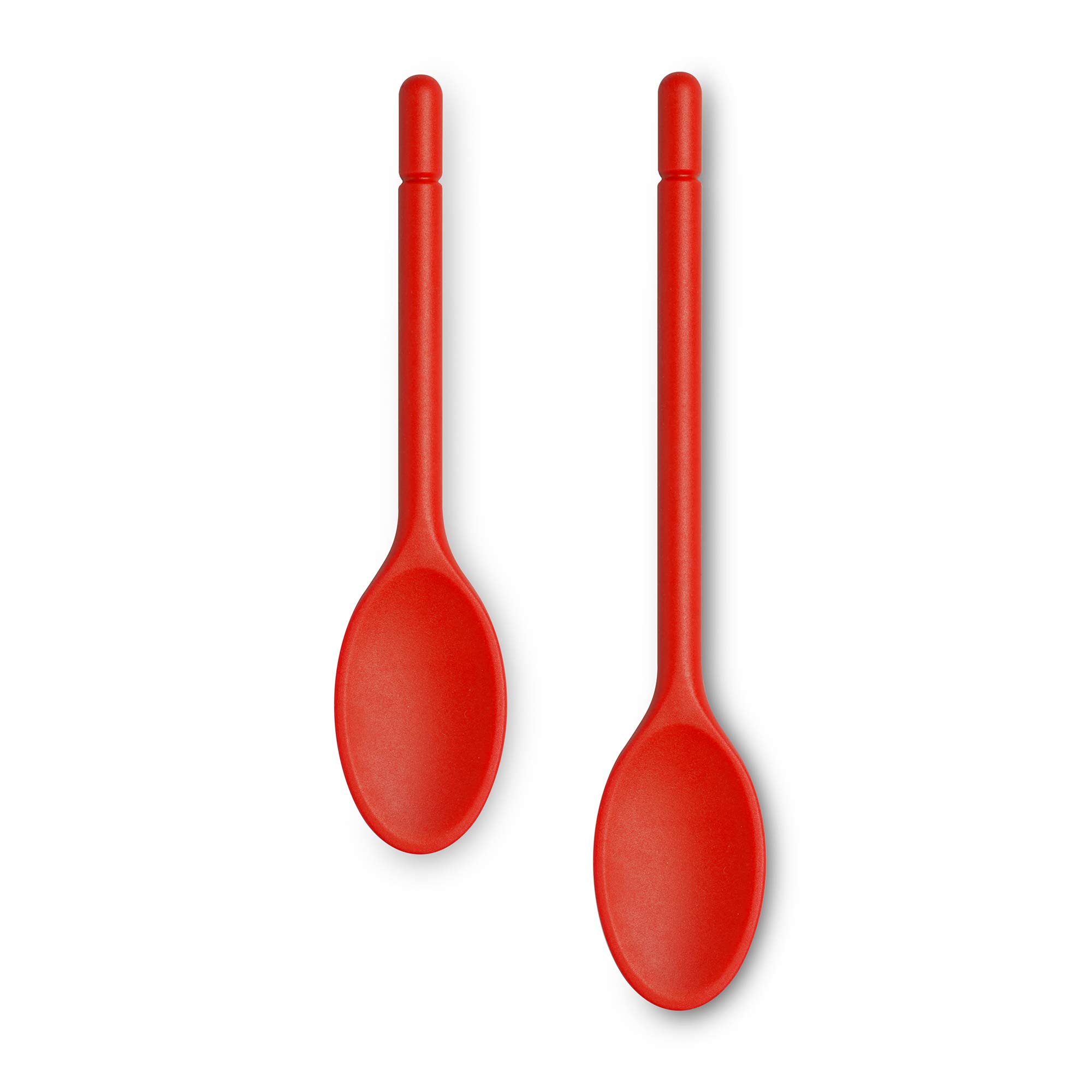 Zeal JSET21R Non-Stick Silicone Traditional Cooks Spoon 2-Piece Set (25cm/30cm) -Red