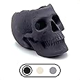 OSKER Open Top - Ceramic Fireproof Fire Pit Skull Log for Bonfire, Campfire, Fireplace, Firepit | Halloween Decor | for Gas, Propane, or Wood Fires | 9 Inch - Black