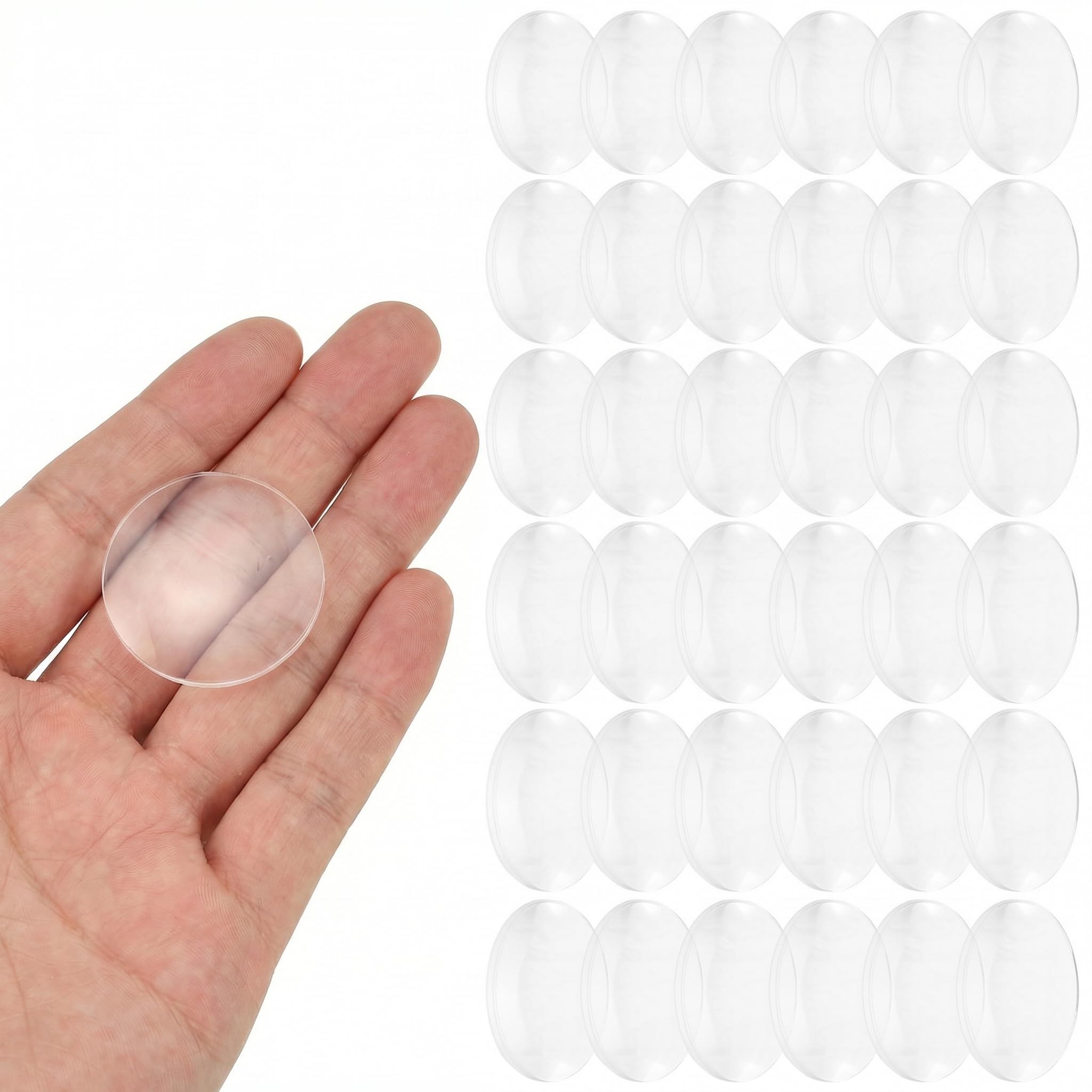 JECOMPRIS Transparent Convex Lens 0.98 Inch Double-Sided Optical Lens for Science Experiments Physics Teaching Educational Demonstrations