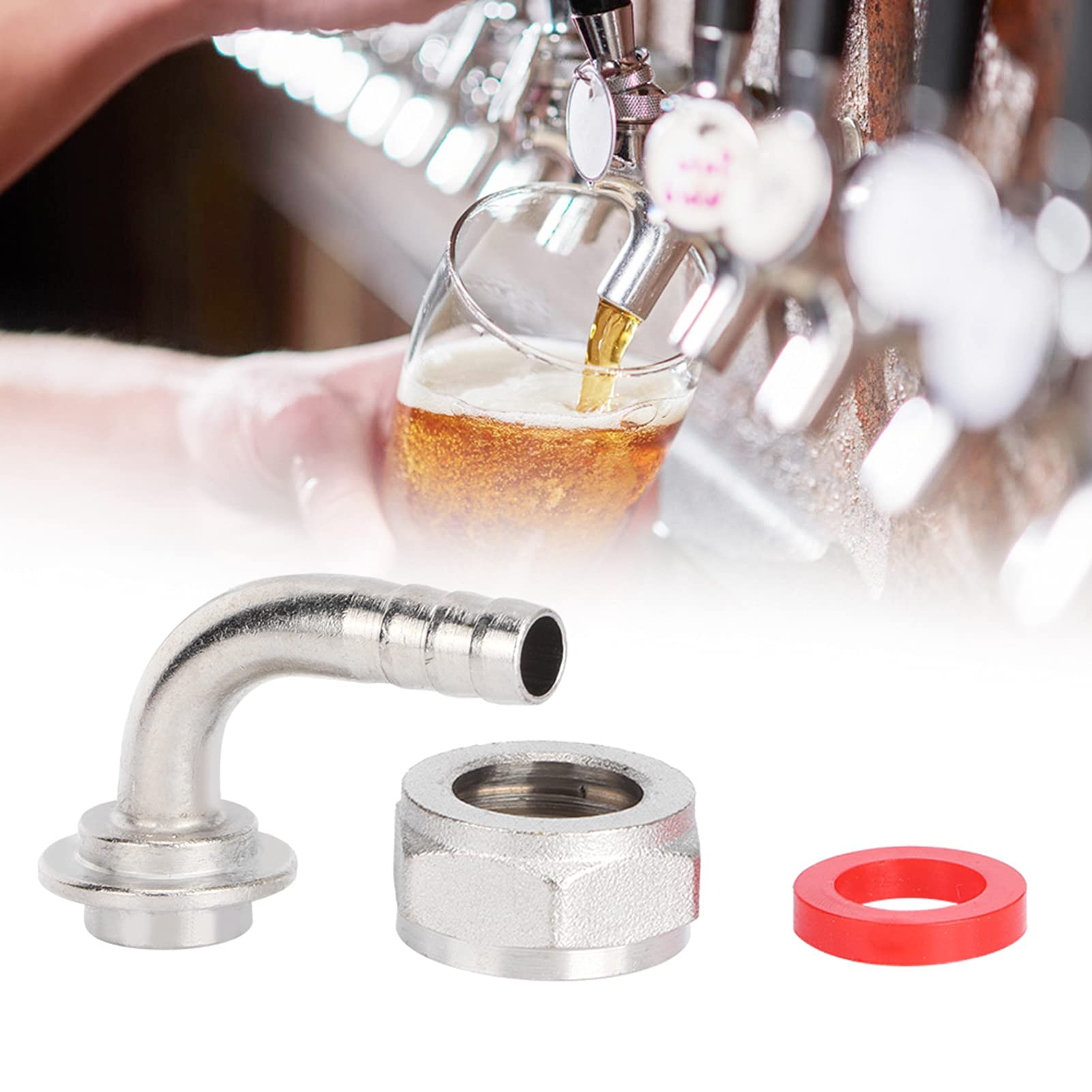 Connector Kit for Home Beer Brewing Tap Faucet Accessories Draft Beer Tail Piece Elbow Nut Gasket Kit