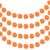 MECCANIXITY 4Pcs Felt Ball Garland Fluorescent Orange 6.6ft Long 30 Balls | Pom Pom Garland Handing Party Banner Decor for Christmas Birthday Party Decoration