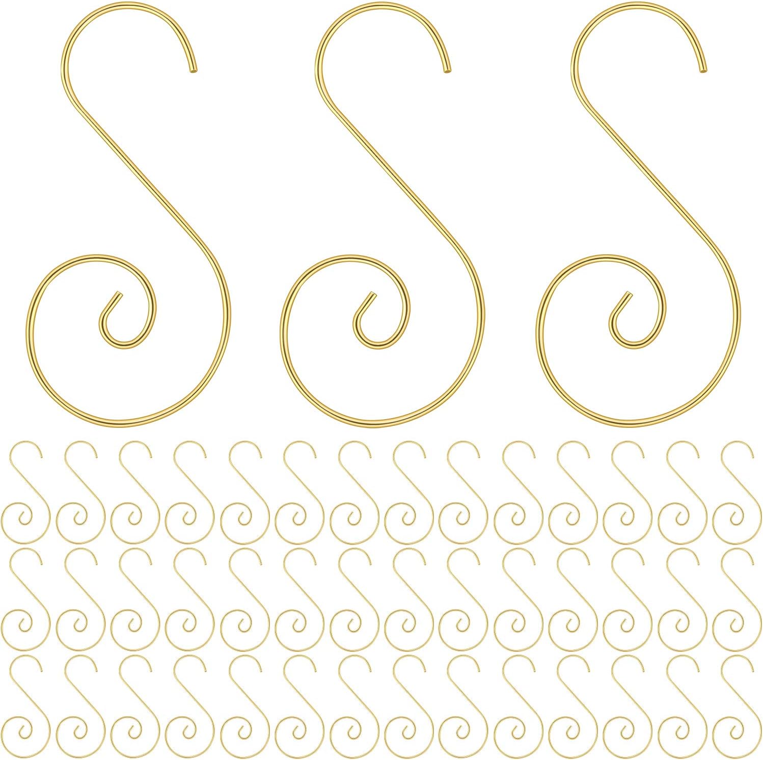 Ornament Hooks - Hotop 200 Pieces 2 Inch Christmas Ornaments Hooks Xmas Tree Ornaments Hangers Christmas S Hooks with Zipper Bag for Christmas Hanging Decoration