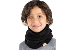 Funky Junque Winter Fleece Lined Neck Warmer Tube Scarf Double-Layered Cold Weather Face Cover Gaiter Kids Boys Girls Toddler