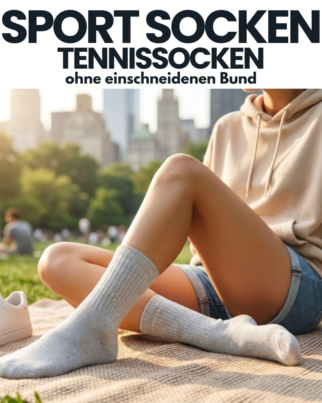 sockenkauf24 10 Paar Sportsocken Herren Grau 43-46 Tennissocken Atmungsaktive Baumwolle Crew Socken 2