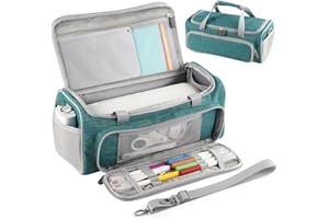 BBIQI Carrying Case for Cricut Joy Xtra，for Cricut Accessories Cricut Tools,Front and Back Side Full Open,for Extra Machine Storage, Dust Cover,and Travel Carry Store Various Supplies(Green)