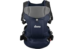 Diono Carus Essentials 3-in-1 Baby Carrier, Front Carry & Back Carry, Newborn to Toddler up to 33 lb / 15 kg, Easy to Wear Comfortable & Ergonomic, Navy