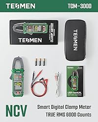 TESMEN TCM-300D Digital Clamp Meter, 6000 Counts