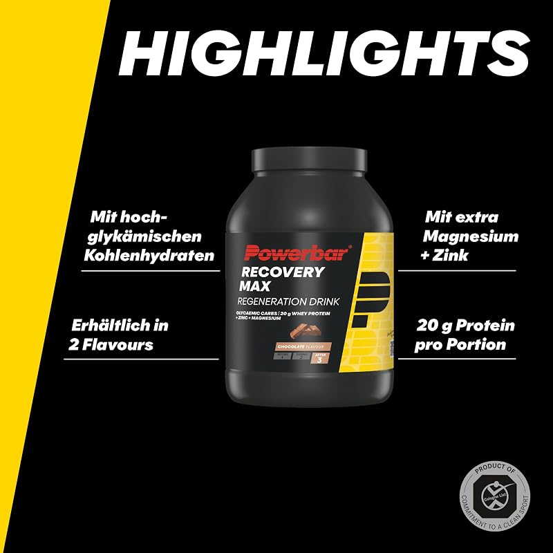 - Recovery Max - Chocolate - 1144g - Regenerations Whey Drink mit Kohlenhydraten, Magnesium&Zink