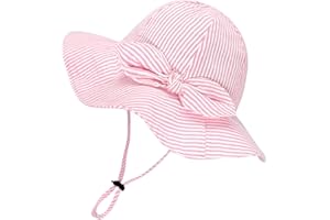 JERAGUE Toddler Kids Baby Girl Sun Hat Floppy Cotton Summer Hat 50+ SPF Protective