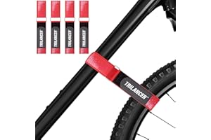 Trilancer Bike Rack Straps with Extra-Wide Silicone Anti-Slip Coating, 4-Pack Adjustable Bike Wheel Stabilizer Strap with Hook and Loop for Car and Wall Mount, Transportation and Storage (26''x1.5'')