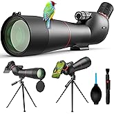 Gosky 20-60×85 Spotting Scope with Tripod - Phone Adapter, Dual Focusing Spotter Scope for Bird Watching, Wildlife Scenery (Black)
