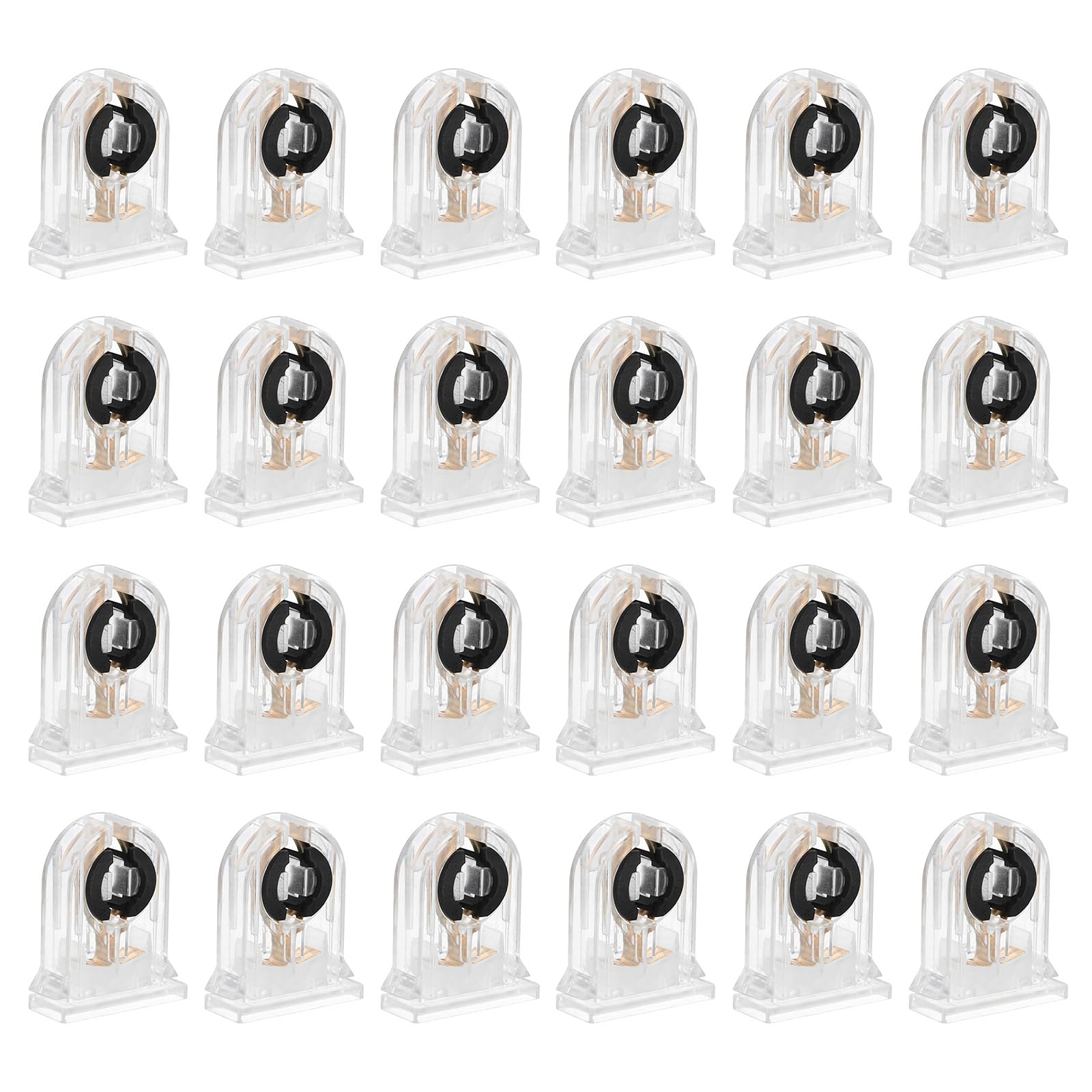 PATIKIL T8 Fluorescent Light Holder, 24 Pack G13 Lamp Base LED Fluorescent Tube Light Socket 500V Non-shunted Turn Type Lamp Holder Replacement, 36x30x12mm