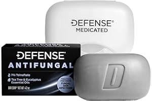 DEFENSE SOAP Defense Antifungal Bar Soap | Jock Itch, Ringworm, Athlete's Foot, Skin Fungus | Medicated Anti Fungal Treatment (One Bar with Snap-Tight Case)