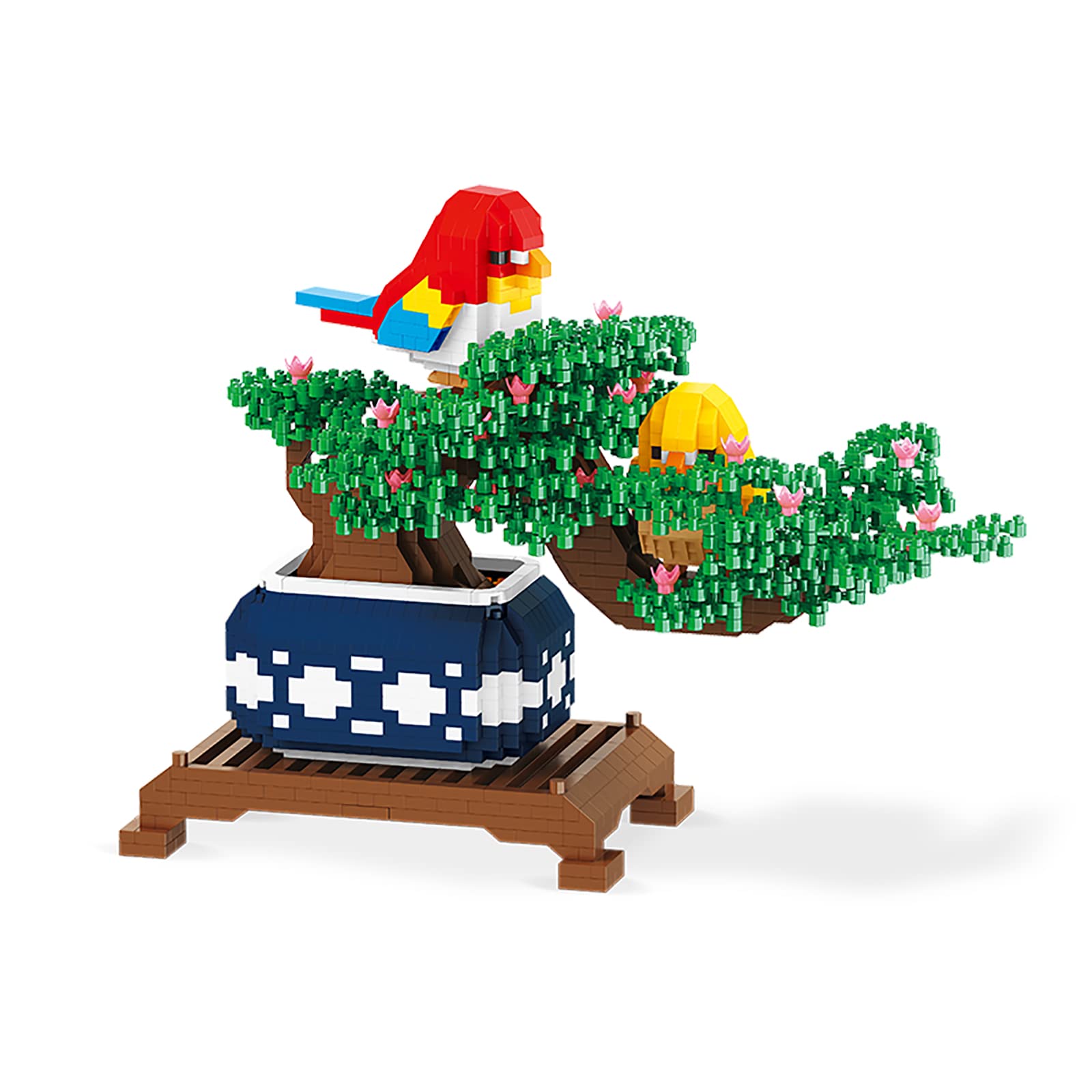 Larcele Micro Building Blocks Set, DIY Mini 3D Building Toy Bricks,1496 Pieces KLJM-08 (Potted Plant)