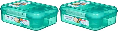 Sistema Bento Box Lunch Box with Compartments 1.65 L Pack of 2