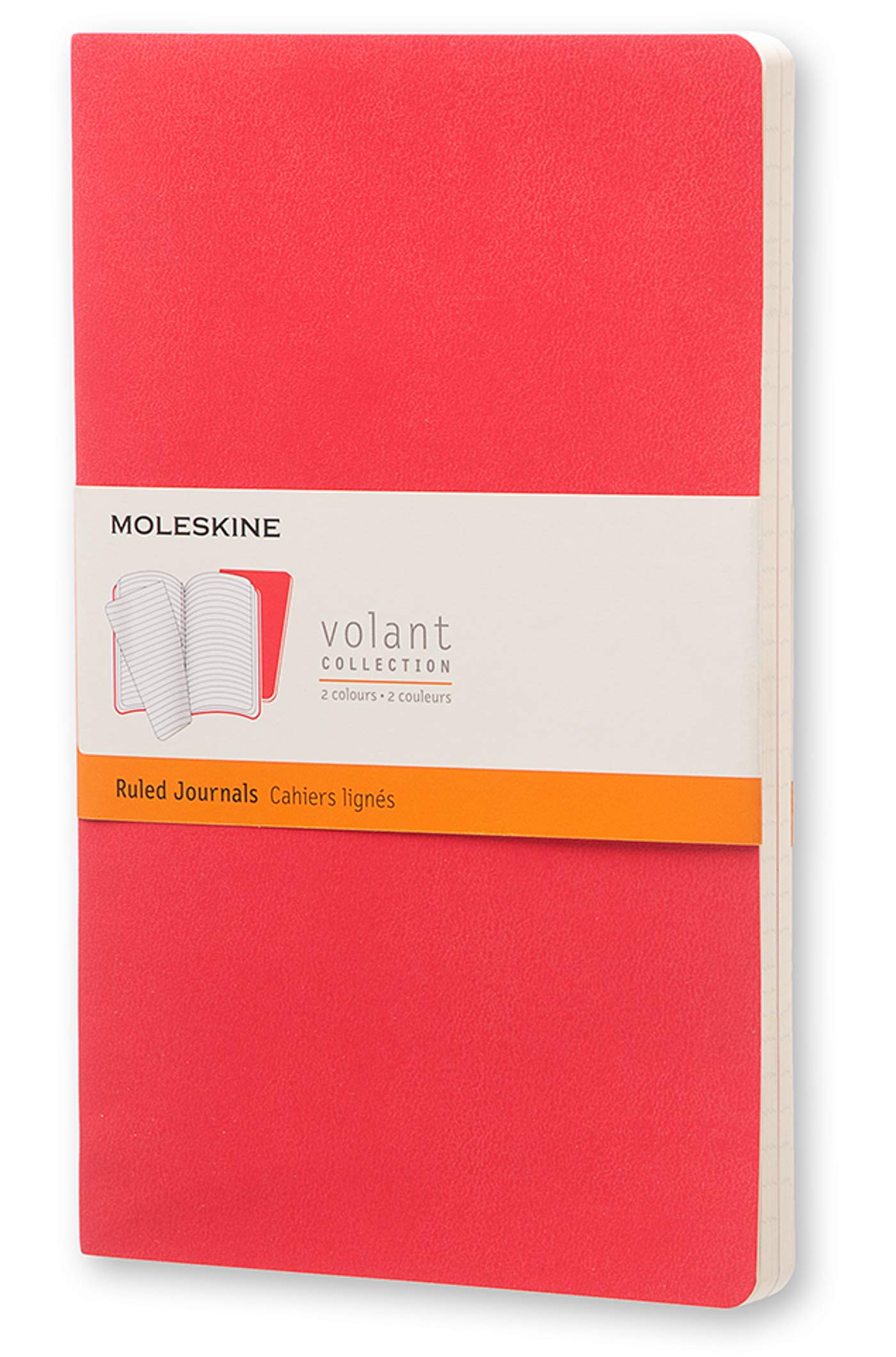 Moleskine Large Volant Geranium Red/Scarlet Red Ruled Journal