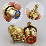 SZCXDKJ 2 Sets 1/2 Turn Ceramic Tap Cartridge 20 Spline Brass Valve Kit view 3