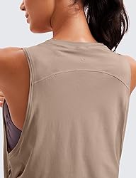 CRZ YOGA Pima Cotton Cropped Tank Tops for Women