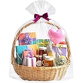 Extra Large Cellophane Bags, 40x50 Inch Clear Cellophane Wrap for Gift Baskets, 10Pcs Jumbo Huge Clear Basket Bags