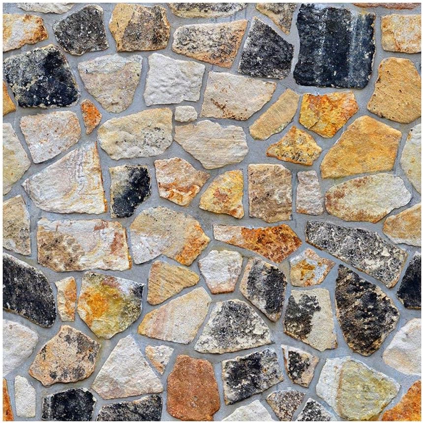 JAAMSO ROYALS Self-Adhesive Stone Wallpaper Brick Contact Paper Fireplace Kitchen Backsplash Peel-Stick Wall Stickers Door Sticker Wall Decor and Home Decor (1000CM x 45CM)
