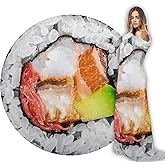 ARESD Flannel Fleece Blanket - Sushi Roll Wrap Round Throw Blanket - Funny Realistic Food Novelty Throw - 59 Inches