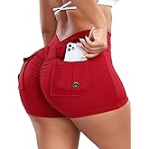 SEASUM Women Pocket Shorts 3"/4.5" Scrunch Butt Workout Cargo Shorts V Waist Yoga Booty Lifting Gym Bottom