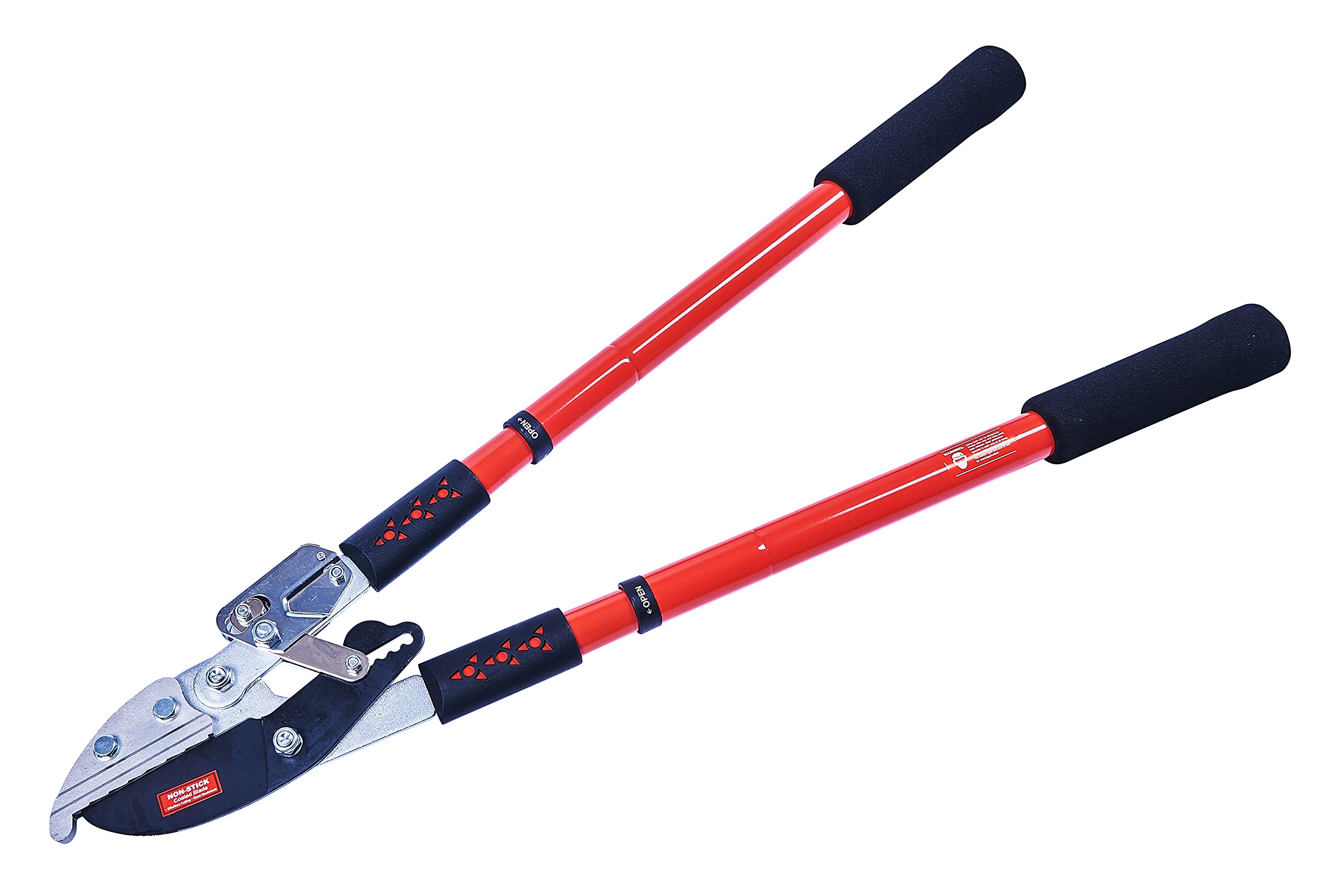 Amtech U2880 Telescopic Ratchet Anvil Heavy Duty Lopper, Tree and Branch Cutters, Can be Extended Over 31.5" Red, Black