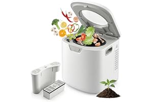 NutriChef 4 Quart Electric Kitchen Composter | Smart Countertop Composter Includes 2 Odorless Carbon Filters | Electric Compo