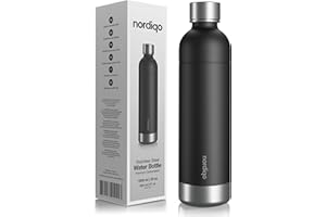 Nordiqo Stainless Steel Carbonating Bottle 33 oz | Compatible with Aarke Carbonator 3, Sodastream (Excl. model Aqua Fizz + Jet) and many others| Dishwasher Safe, No Expiration Date, BPA-Free